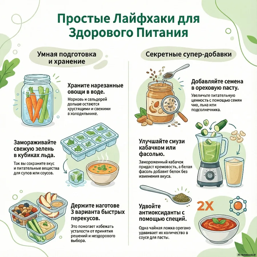 Простые лайфхаки для здорового питания: как легко улучшить свой рацион